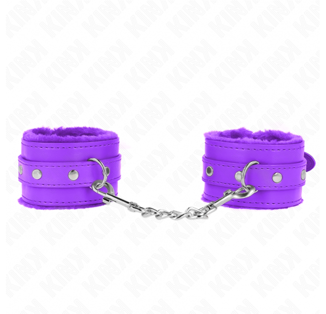 KINK - POGGIPOLSI PREMIUM IMBOTTITI IN PELLICCIA VIOLA CON CINTURA VIOLA REGOLABILE 17-29 CM X 6 CM
