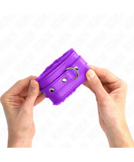 KINK - POGGIPOLSI PREMIUM IMBOTTITI IN PELLICCIA VIOLA CON CINTURA VIOLA REGOLABILE 17-29 CM X 6 CM