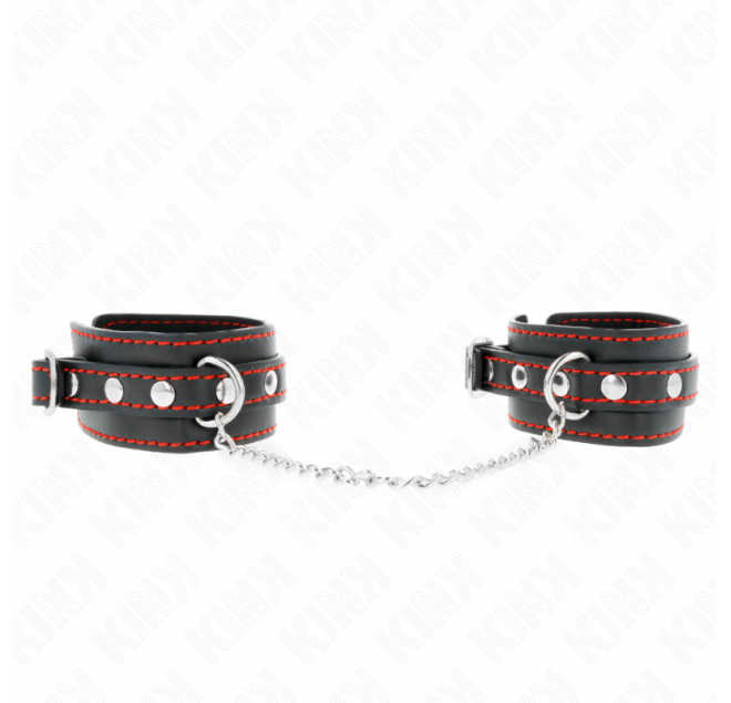 KINK - POTENZIALE DA POLSO PICCOLA NERA CON FODERA ROSSA REGOLABILE 14-24 CM X 3,5 CM