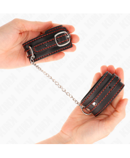 KINK - POTENZIALE DA POLSO PICCOLA NERA CON FODERA ROSSA REGOLABILE 14-24 CM X 3,5 CM