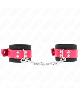 KINK - RESISTENZA DA POLSO IN NYLON NERO CON CINTURA IN SIMILPELLE ROSA LAMPONE REGOLABILE 19-29 CM X 5,1 CM