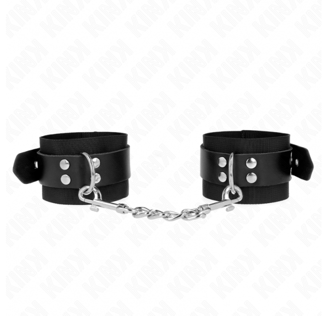 KINK - RESISTENZA DA POLSO IN NYLON NERO CON CINTURA IN PELLE NERA REGOLABILE 19-29 CM X 5,1 CM