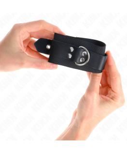 KINK - RESISTENZA DA POLSO IN NYLON NERO CON CINTURA IN PELLE NERA REGOLABILE 19-29 CM X 5,1 CM