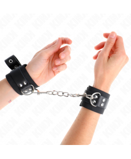 KINK - RESISTENZA DA POLSO IN NYLON NERO CON CINTURA IN PELLE NERA REGOLABILE 19-29 CM X 5,1 CM