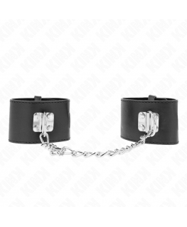 KINK - POLSO FISSO CON CATENA 30 CM E CHIUSURA LUCCHETTO NERO REGOLABILE 16-23 CM X 5,5 CM