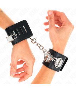 KINK - RESISTENZA DA POLSO MULTIPOSIZIONE CON CHIUSURA A LUCCHETTO NERA REGOLABILE 16-23 CM X 5,5 CM