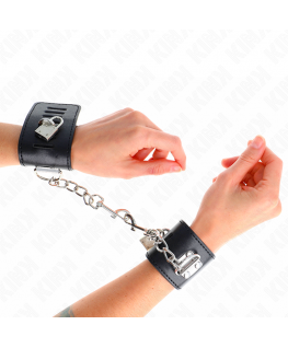 KINK - RESISTENZA DA POLSO CON CHIUSURA A LUCCHETTO NERO REGOLABILE 16-23 CM X 5,5 CM