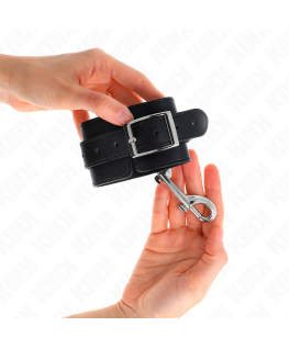 KINK - POTENZIALE DA POLSO FILA DI RIVETTI SINGOLA NERA REGOLABILE 17-28 CM X 5 CM