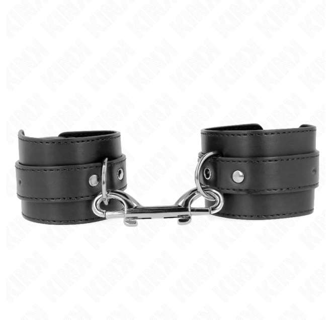 KINK - TENUTA DA POLSO-FILA DI RIVETTI SINGOLA E FIBBIA GRANDE NERA REGOLABILE 17-28 CM X 5 CM