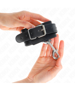 KINK - TENUTA DA POLSO-FILA DI RIVETTI SINGOLA E FIBBIA GRANDE NERA REGOLABILE 17-28 CM X 5 CM