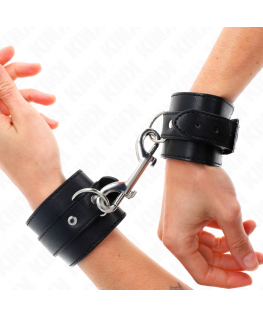 KINK - TENUTA DA POLSO-FILA DI RIVETTI SINGOLA E FIBBIA GRANDE NERA REGOLABILE 17-28 CM X 5 CM