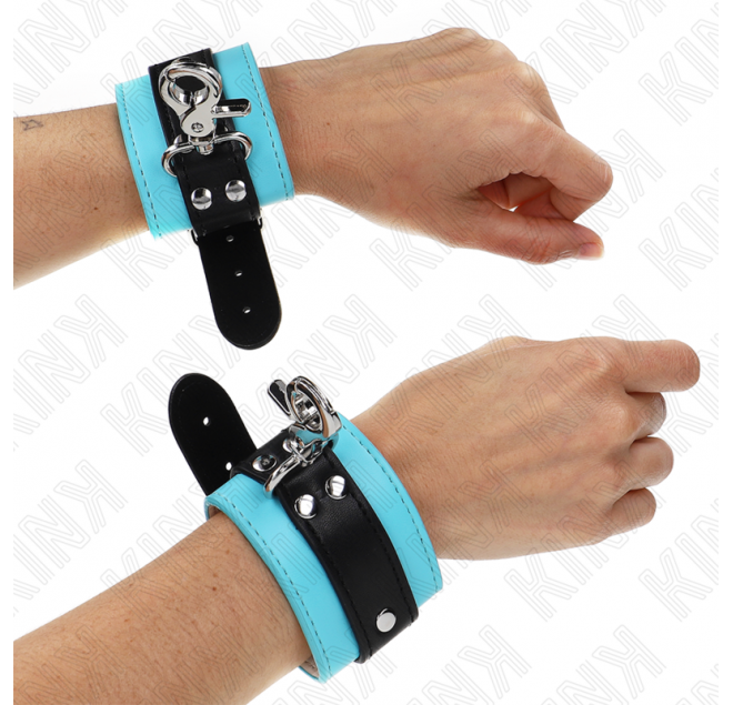 KINK - RESISTENZA DA POLSO PREMIUM CON SERRATURA NERO / BLU REGOLABILE 21-28 CM X 5,5 CM