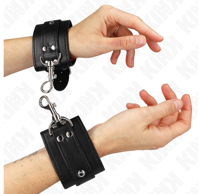 KINK - RESISTENZA DA POLSO PER DUNGEON CON CHIUSURA NERA REGOLABILE 21-28 CM X 5,5 CM