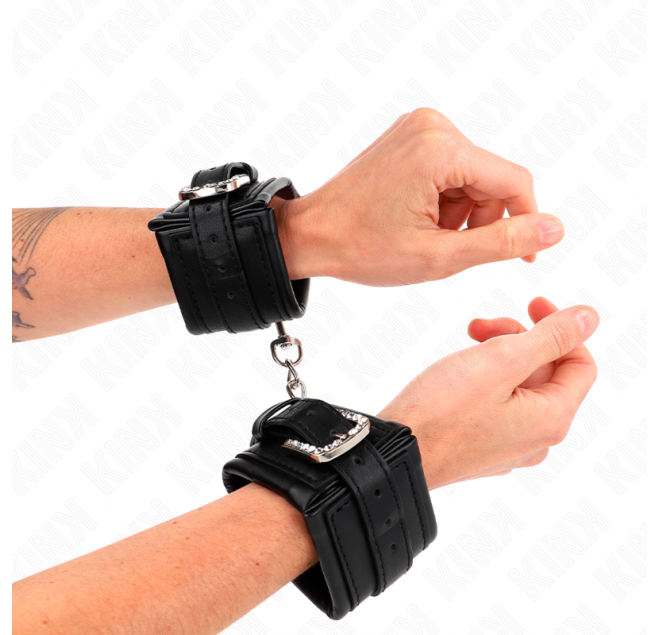 KINK - POGGIPOLSO CON FIBBIA STRASS NERO REGOLABILE 25-32 CM X 5,5 CM