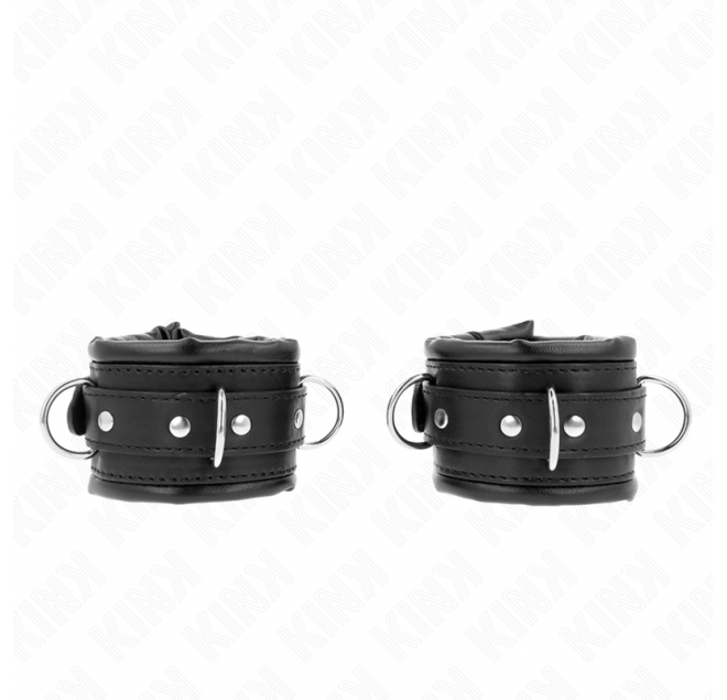 KINK - RESISTENZA DA POLSO PESANTE CON FODERA IN PELLICCIA NERA REGOLABILE 20-30 CM X 6 CM