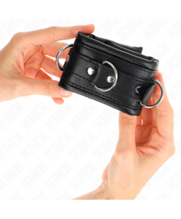 KINK - RESISTENZA DA POLSO PESANTE CON FODERA IN PELLICCIA NERA REGOLABILE 20-30 CM X 6 CM