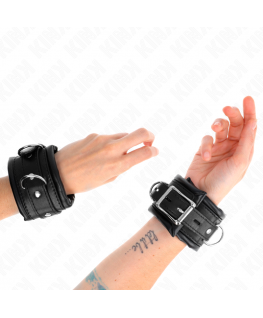 KINK - RESISTENZA DA POLSO PESANTE CON FODERA IN PELLICCIA NERA REGOLABILE 20-30 CM X 6 CM