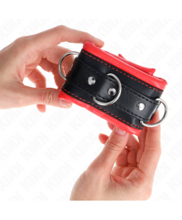 KINK - RESISTENZA DA POLSO PESANTE CON FODERA IN PELLICCIA ROSSA REGOLABILE 20-30 CM X 6 CM