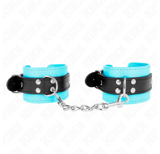 KINK - RESISTENZA DA POLSO CON GANCIO BLU IMBOTTITO IN PELLICCIA REGOLABILE 20-28 CM X 5,5 CM