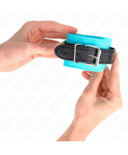 KINK - RESISTENZA DA POLSO CON GANCIO BLU IMBOTTITO IN PELLICCIA REGOLABILE 20-28 CM X 5,5 CM