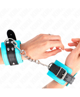 KINK - RESISTENZA DA POLSO CON GANCIO BLU IMBOTTITO IN PELLICCIA REGOLABILE 20-28 CM X 5,5 CM