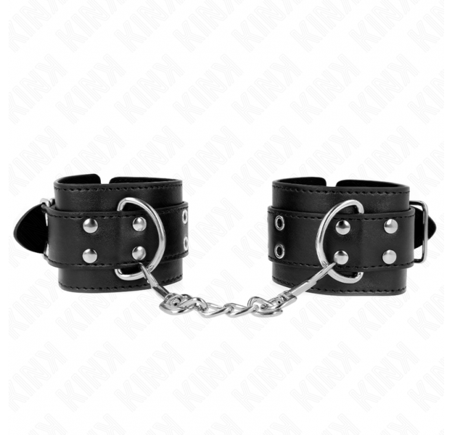 KINK - REGTINO DA POLSO DOPPIA FIBBIA NERO REGOLABILE 19-26 CM