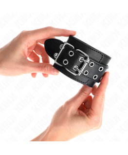 KINK - REGTINO DA POLSO DOPPIA FIBBIA NERO REGOLABILE 19-26 CM