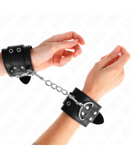 KINK - REGTINO DA POLSO DOPPIA FIBBIA NERO REGOLABILE 19-26 CM