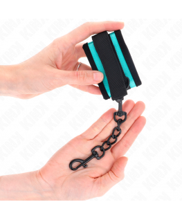 KINK - TENUTA DA POLSO IN NYLON CON GANCIO E LOOP NERO-BLU REGOLABILE 18-32 CM X 5 CM