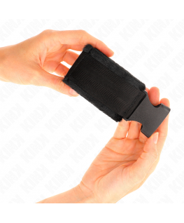 KINK - TENUTA DA POLSO IN NYLON HOOK&LOOP ROSSO-NERO MODELLO 1 REGOLABILE 25-35 CM X 6 CM