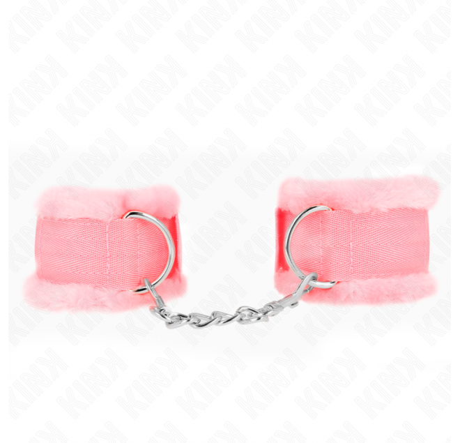 KINK - POGGIPOLSI FODERATI IN PELLICCIA ROSA REGOLABILE 17-31 CM X 7 CM