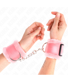 KINK - POGGIPOLSI FODERATI IN PELLICCIA ROSA REGOLABILE 17-31 CM X 7 CM