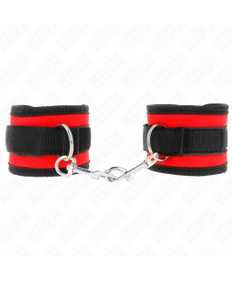 KINK - TENUTA DA POLSO IN NYLON HOOK&LOOP ROSSO-NERO MODELLO 2 REGOLABILE 18-35 CM X 6 CM