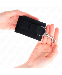 KINK - TENUTA DA POLSO IN NYLON HOOK&LOOP NERA MODELLO 2 REGOLABILE 18-35 CM X 6 CM