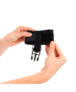 KINK - TENUTA DA POLSO IN NEOPRENE CON GANCIO E LOOP NERA REGOLABILE 22-34 CM