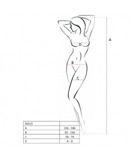 PASSION WOMAN BS019 BODYSTOCKING BLACK ONE SIZE