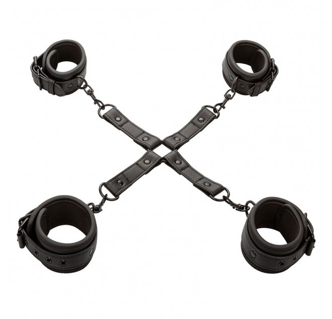 CALEXOTICS - NOCTURNAL CONNETTORE HOG TIE CUERO REGOLABILE NERO