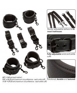 CALEXOTICS - NOCTURNAL CINGHIE PER LETTO IN PELLE REGOLABILI NERE