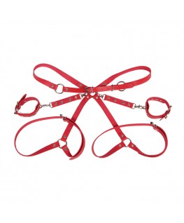 SUBBLIME - 953706 MANETTE CON CINTURA BONDAGE ROSSO TAGLIA UNICA