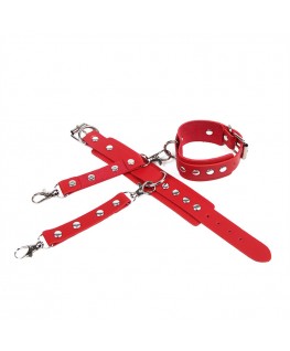 SUBBLIME - 953706 MANETTE CON CINTURA BONDAGE ROSSO TAGLIA UNICA