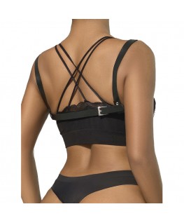 SUBBLIME - 953713 CINTURA PUNK BONDAGE FIBBIA METALLO NERA TAGLIA UNICA