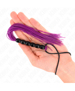 KINK - MINI FRUSTA IN SILICONE CON 6 PERLINE VIOLA 26 CM