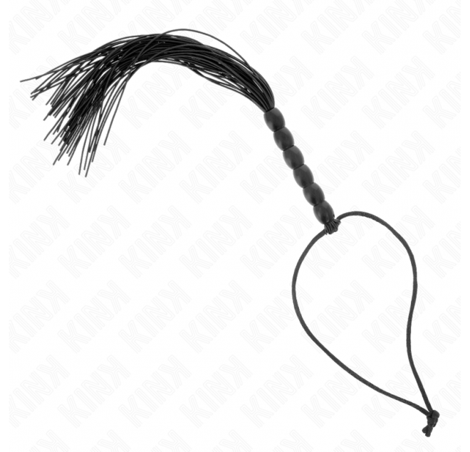 KINK - MINI FRUSTA IN SILICONE CON 6 PERLINE NERE 26 CM