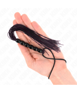 KINK - MINI FRUSTA IN SILICONE CON 6 PERLINE NERE 26 CM