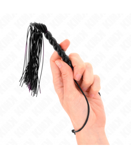 KINK - MINI FRUSTA IN SILICONE CON 6 PERLINE NERE 26 CM