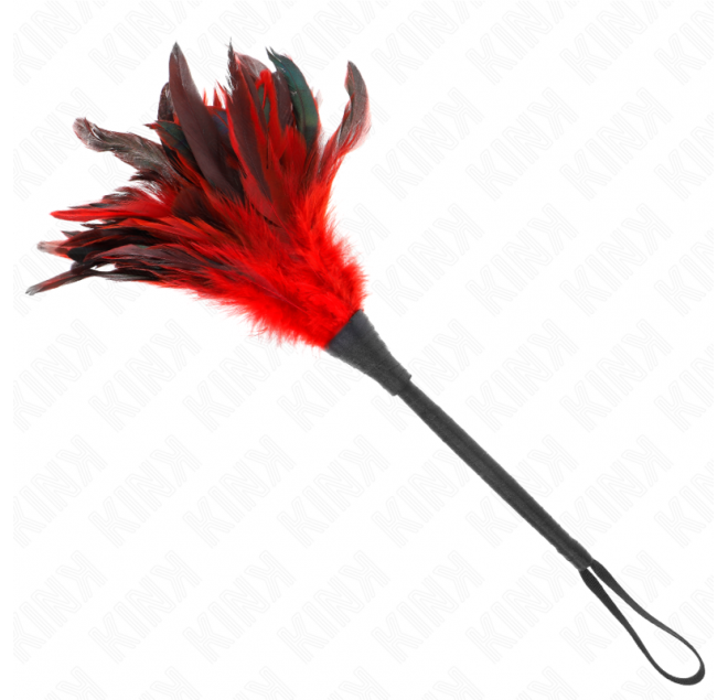 KINK - PIUME DI POLLO SOLLEGATO A FORMA DI CORNO ROSSO 36 CM