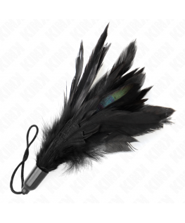 KINK - PIUME TICKLE CON MANICO IN CORDA BASE IN PLASTICA 15 CM