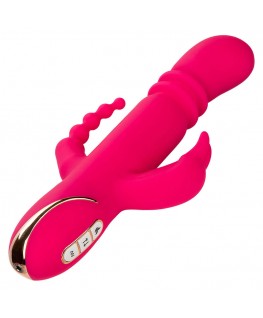 CALEXOTICS - JACK FANTASY VIBRATORE TRIPLO RISCALDATO ROSA CONIGLIO