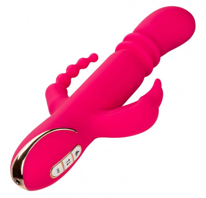 CALEXOTICS - JACK FANTASY VIBRATORE TRIPLO RISCALDATO ROSA CONIGLIO