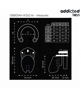 ADDICTED TOYS LOCKED - GABBIA PER PENE OBSIDIAN HOLD TAGLIA M